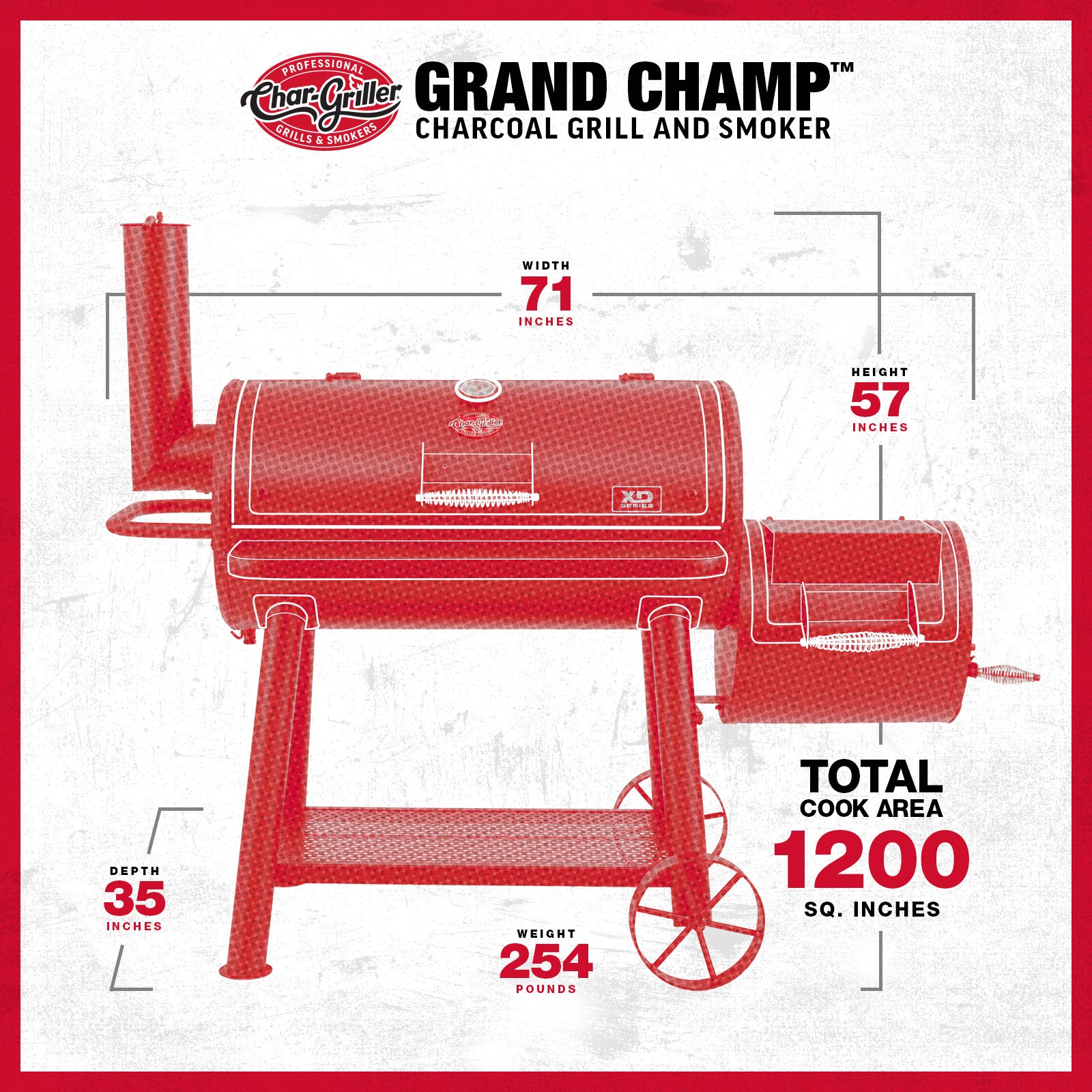 Char-griller® - Grand Champ™ Offset Smoker & Grill