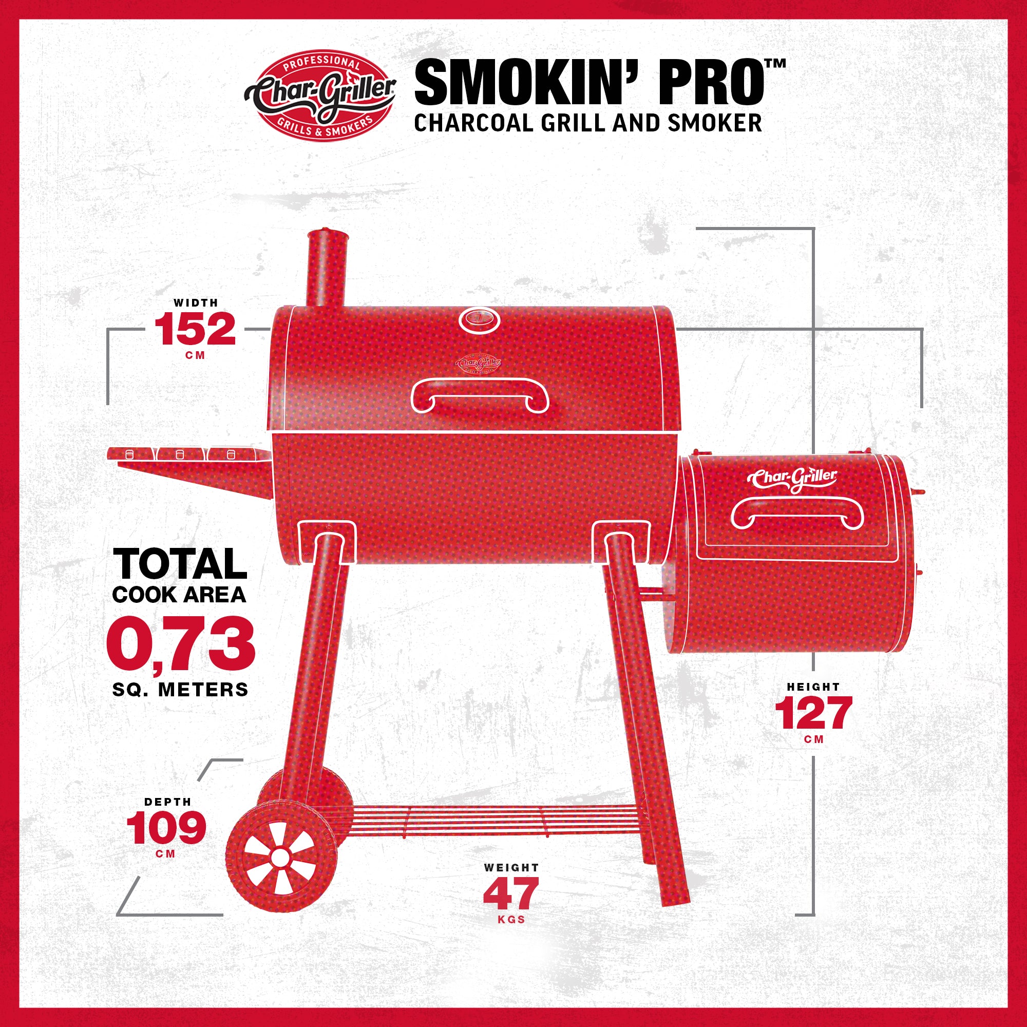 Char-griller® - Smokin' Pro™ Offset Grill & Smoker