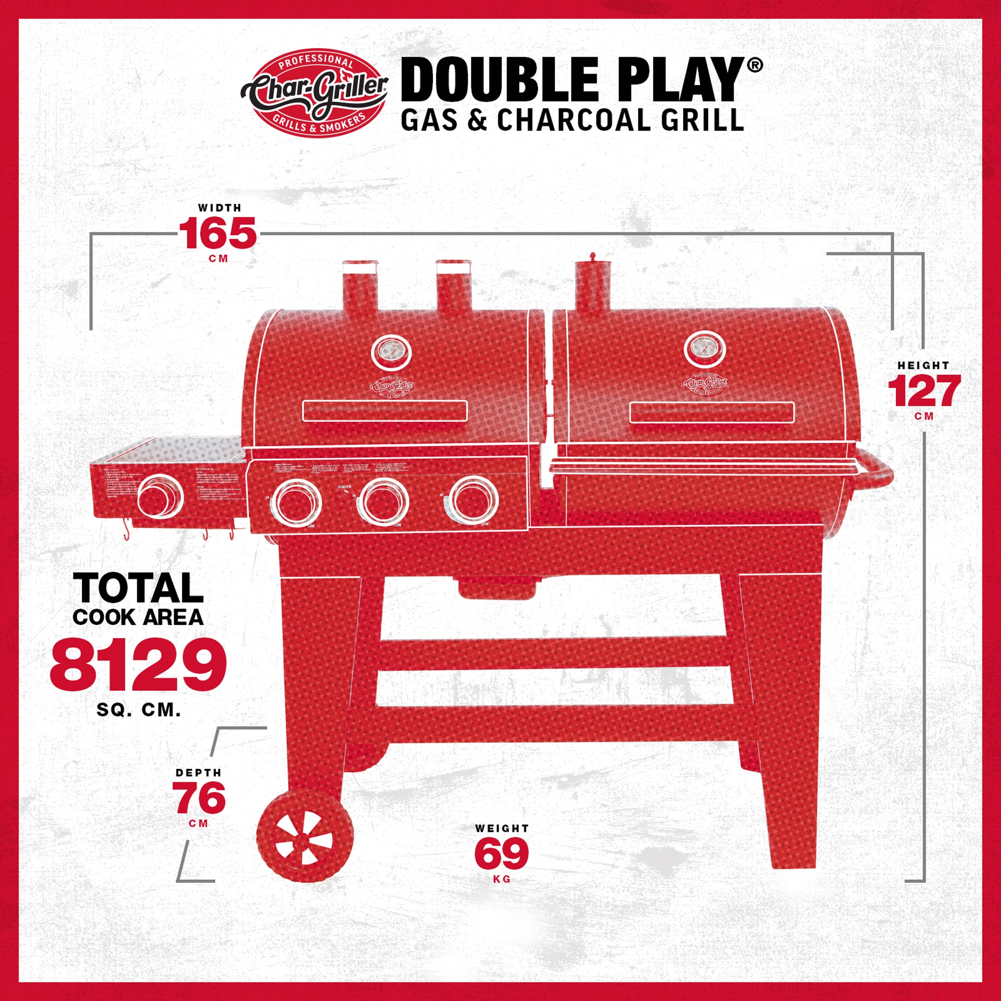 Char-griller® - Double Play Gas & Charcoal Grill (no regulator)