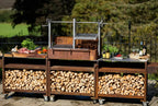 Somerset Grill Co Outdoor Kitchen with an Argentinian Grill Grande Cor-Ten Outdoor Kitchen Bundle